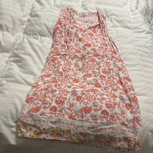 Gap - Lightweight Sleeveless Flowy White & Orange Dress- Small